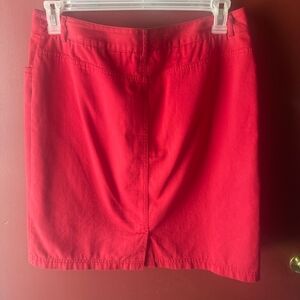Vibrant Red Blue jean Skirt